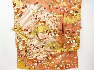 リサイクル　金彩群鶴に花古典柄刺繍振袖